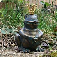 Gartentraum.de Bronzeskulptur Froschkönig als Wasserspeier - Froschkönig