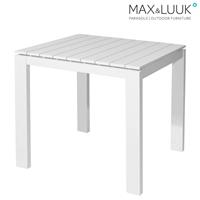 Gartentraum.de Quadratischer Gartentisch aus Aluminium 80x80cm - grau/weiß - Max&Luuk - Morris Tisch / Weiß