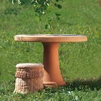 Gartentraum.de Klassischer Terracotta Gartentisch rund - Tavolo