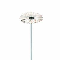 Gartentraum.de Farbige Bronzeblume für den Garten mit Stiel - Gerbera / Weiß / 40