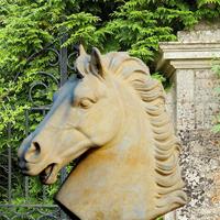 Gartentraum.de Pferde Büste Gartenfigur - Cavallo  / Sand