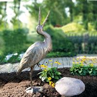 Gartentraum.de Große Vogelskulptur Storch aus Bronze - limitiert - Storch