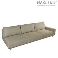 Gartentraum.de 3-Sitzer Sofa von Max & Luuk mit Teakholzbasis inklusive Polster - Luke 3-Sitzer