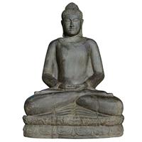 Gartentraum.de Wetterfeste Steinguss Buddha Skulptur in Meditation - Bima / 150x107x78cm (HxBxT)