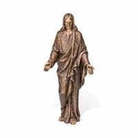 Gartentraum.de Bronzestatue segnender Christus mit Umhang - Jesus Classico / Bronze Patina Asche