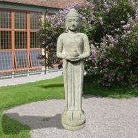 Gartentraum.de Stehende Budda Skulptur als Naturstein-Unikat / 120 cm