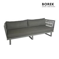 Gartentraum.de XXL-Gartensofa in Rope-Optik für Gartenlounge - Altea Sofa / Grau