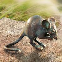 Gartentraum.de Klassische Mäusefigur aus Bronze - wetterfest - Maus