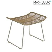 Gartentraum.de Max & Luuk Fußbank aus beschichteten Stahl und wetterfesten Geflecht - Kim Fußhocker / ohne Sitzkissen