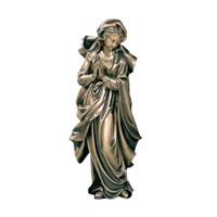 Gartentraum.de Klassische Madonna mit Umhang als betende Standfigur - Vergine Del Carmine / 51x22x14cm (HxBxT) / Umhang braun