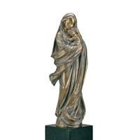 Gartentraum.de Stehende Madonnaskulptur aus Bronzeguss mit Jesuskind - Merina