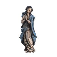 Gartentraum.de Klassische Madonna mit Umhang als betende Standfigur - Vergine Del Carmine / 51x22x14cm (HxBxT) / Umhang blau