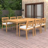 VIDAXL 7-tlg. Garten-essgruppe Mit Kissen Massivholz Teak