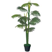 DECOVEGO Palme Palmenbaum Fächerpalme Kunstpflanze Kunstbaum Künstliche Pflanze 160cm 