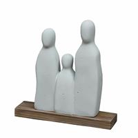 Gartentraum.de Moderne Gartenfigur Familie mit 3 Personen - Fi-Beton & Holz - Xenoro