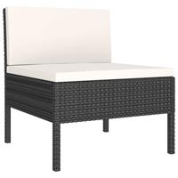 vidaXL 9-delige Loungeset met kussens poly rattan zwart