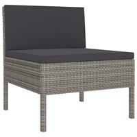 vidaXL 9-delige Loungeset met kussens poly rattan grijs