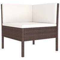 vidaXL 9-delige Loungeset met kussens poly rattan bruin