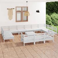 vidaXL 14-tlg. Garten-Lounge-Set Weiß Massivholz Kiefer 