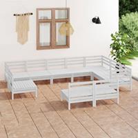 vidaXL 10-tlg. Garten-Lounge-Set Massivholz Kiefer Weiß 