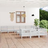 vidaXL 12-tlg. Garten-Lounge-Set Weiß Kiefer Massivholz 