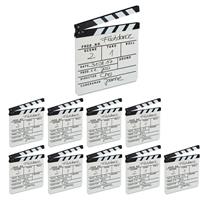 RELAXDAYS 10 x Filmklappe Holz, Regieklappe zum Beschriften, Clapperboard, Szenenklappe, Hollywood Deko, HxB: 26 x 30 cm, weiß