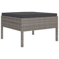 vidaXL 8-delige Loungeset met kussens poly rattan grijs