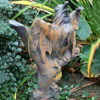 Gartentraum.de Moderne Gartenfigur Amsel aus Steinguss - Aserion / Rosteffekt