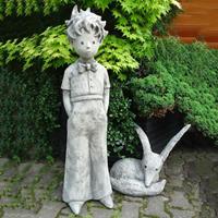 Gartentraum.de Gartenfigur kleiner Prinz & Fuchs aus Steinguss - Der kleine Prinz & Fuchs