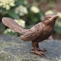 Gartentraum.de Braune Vogelskulptur aus Bronze für den Garten - Tricko