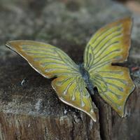 Gartentraum.de Gelber Schmetterling aus Bronze als Gartenskulptur - Schmetterling San