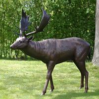 Gartentraum.de Junger Hirschbulle als Garten Bronzeskulptur - Lebensgröße - Hirsch Mera