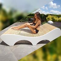 Gartentraum.de Moderne Holz Relax Liege für die Terrasse - verschiedene Farben - Nefere / Weiß