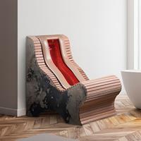 Gartentraum.de Infrarot Loungebank aus Holz mit eingebauten Strahler für Wärmetherapie - Edis / Abachiholz