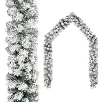 VidaXL Kerstslinger met sneeuwvlokken 20 m PVC groen