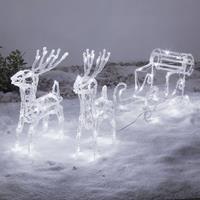 Konstsmide Christmas Funkelnde LED-AuÃŸendeko Rentiere m. Schlitten