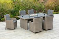 Merxx Gartenmöbelset »Ostiano«, (7-tlg), 6 Sessel mit Tisch