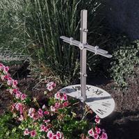 Gartentraum.de Schöne Deko Edelstahl Sonnenuhr am Kreuz - Kreuz