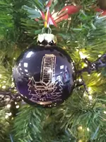 GroenRijk Kerstbal glas 8 cm Provinciehuis | Zwart