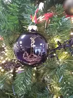 GroenRijk Kerstbal glas 8 cm De drakenfontein | Zwart