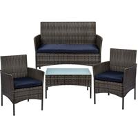 STILISTA Â Lounge Set 4tlg. Polyrattan grau - 