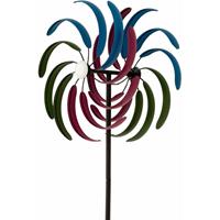 NATIV DIY Windspiel aus Metall, bunt, 155 cm hoch, Windrad, Gartenstecker