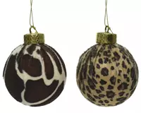 Kerstbal foam | d8cm | Dierenprint assorti