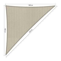 Shadow Comfort Compleet Pakket:  90 Graden Driehoek 3x3x4,2m Sahara Sand Met Rvs Bevestigingsset En Buitendoekreiniger