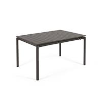 kavehome Zaltana ausziehbarer Outdoor-Tisch aus Aluminium matt dunkelgrau 140 (200) x 90 cm - Grau - Kave Home