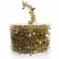 Bellatio 8x Kerstboom sterren folie slingers goud 700 cm -