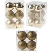 Cosy & Trendy Kerstversiering set kerstballen goud 6 - 8 - 10 cm - pakket van 62x stuks -