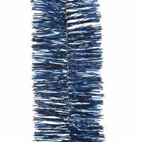 Decoris 6x stuks donkerblauwe kerstslingers 270 cm kerstboom versieringen -
