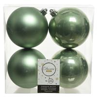 Decoris 16x Salie groene kerstballen 10 cm kunststof mat/glans -