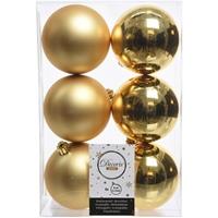 Decoris 42x Gouden kerstballen 8 cm kunststof mat/glans -